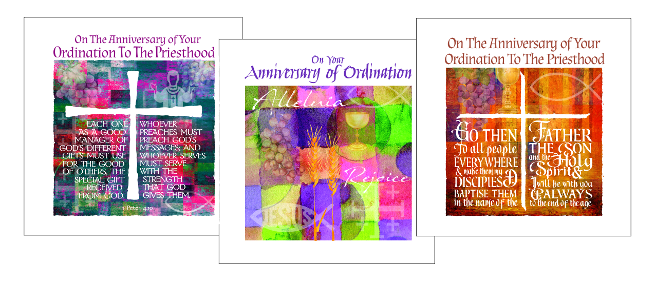 modern ordination anniversary cards