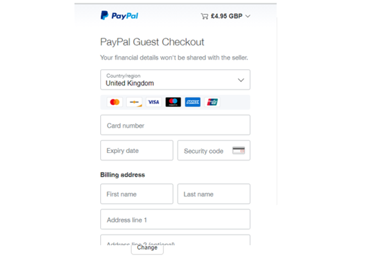 christian cards uk paypal payments