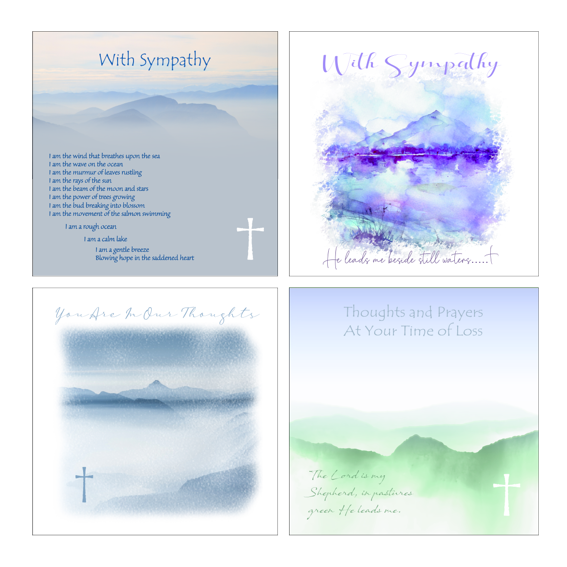 christian sympathy cards mountains