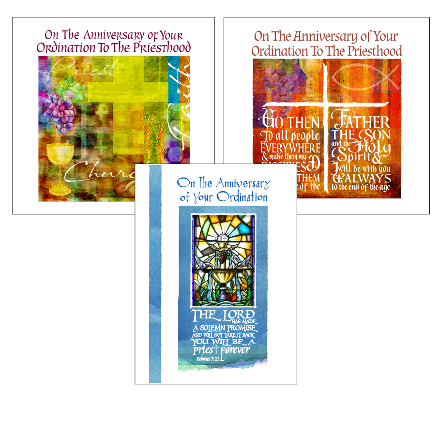 ordination anniversary cards selection